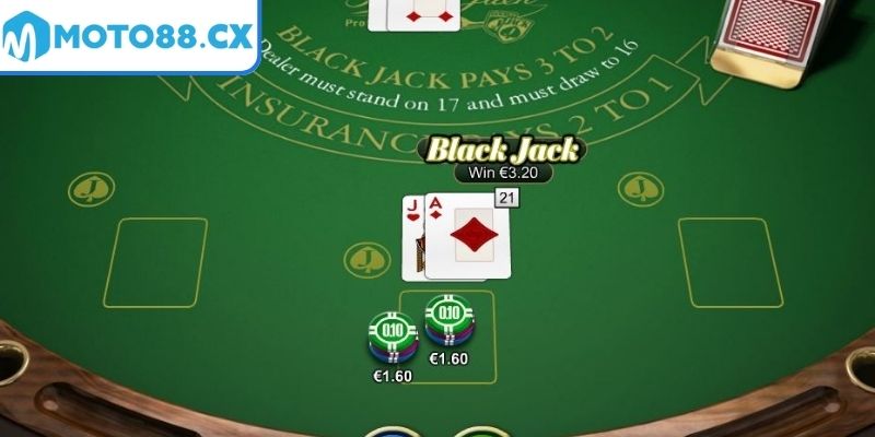 Cách chơi bài Blackjack MOTO88 online